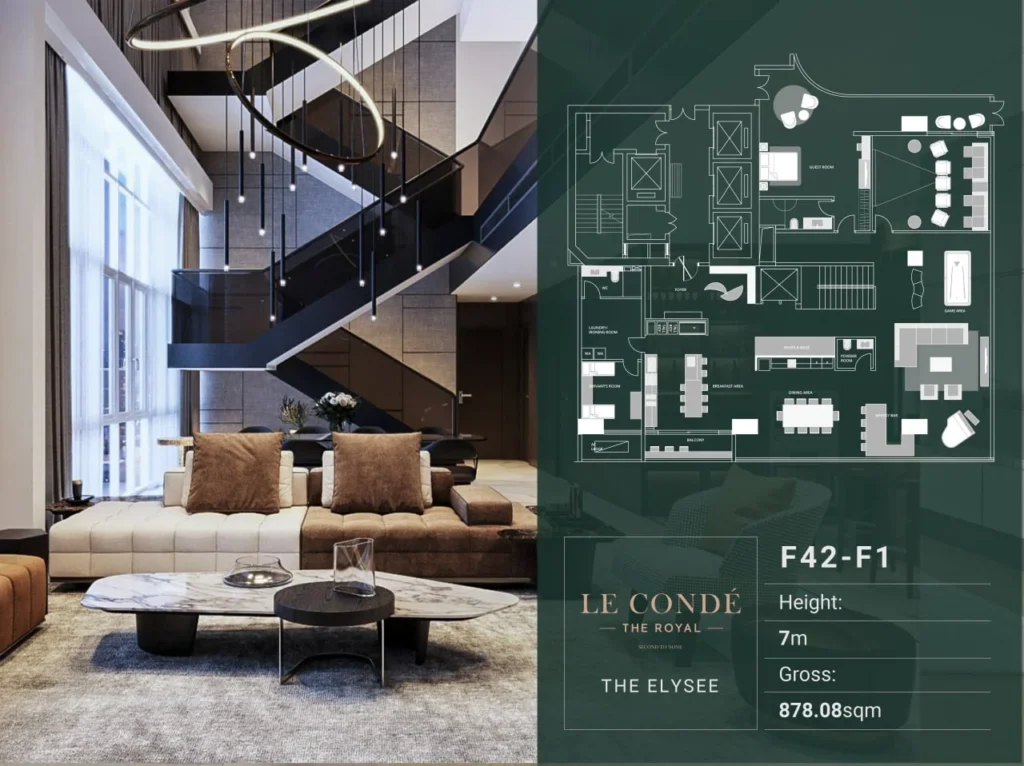 Le Conde BKK1 THE ELYSSE Duplex Penthouse Layout